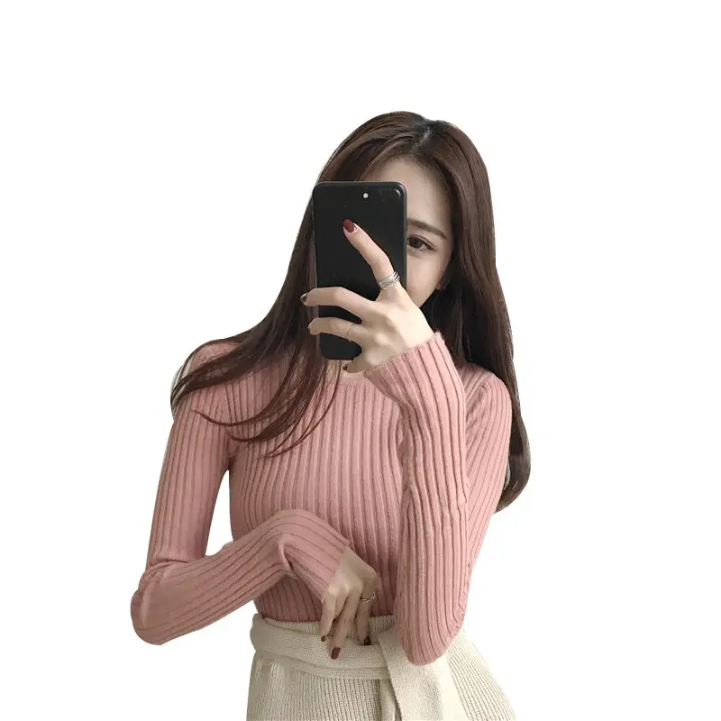 2023 Korean Style Slim Fit Knitted Long Sleeve Top - Image 14