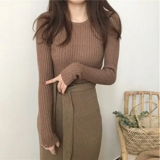 2023 Korean Style Slim Fit Knitted Long Sleeve Top - Image 4
