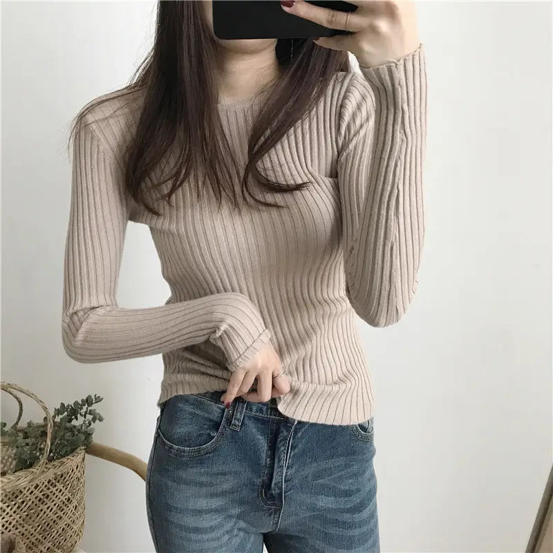 2023 Korean Style Slim Fit Knitted Long Sleeve Top - Image 8