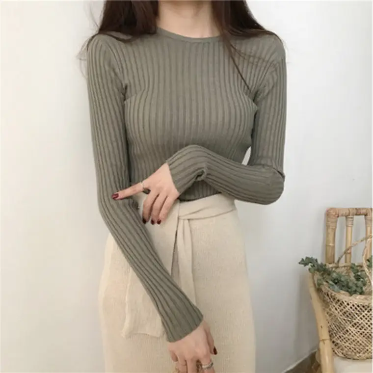 2023 Korean Style Slim Fit Knitted Long Sleeve Top - Image 9