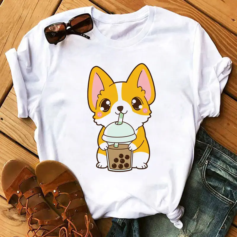 New Super Hot Pearl Milk Tea Cat Print T-Shirt for Men Women - Image 10