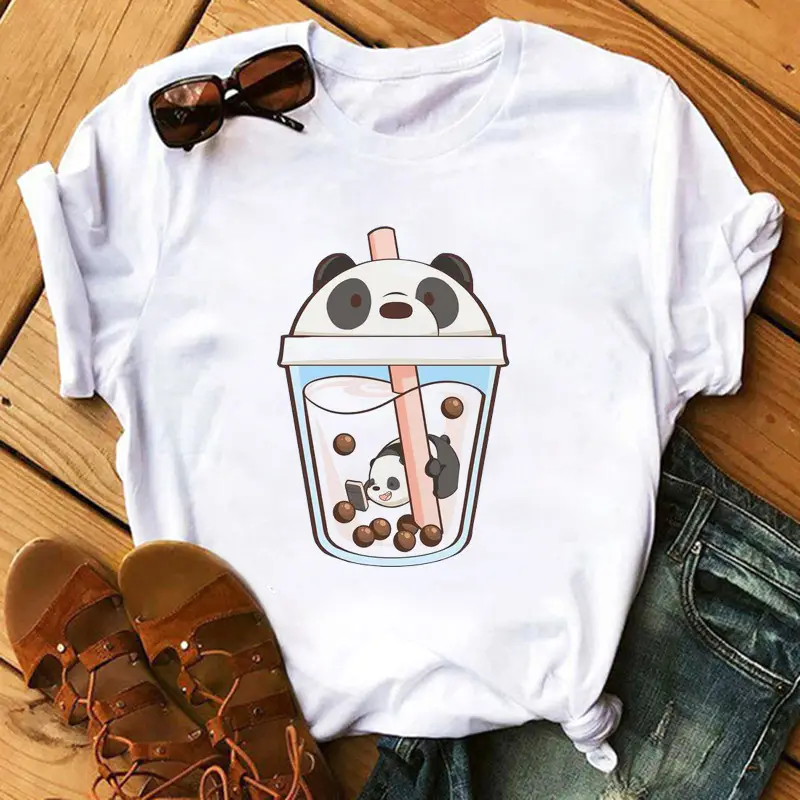 New Super Hot Pearl Milk Tea Cat Print T-Shirt for Men Women - Image 11