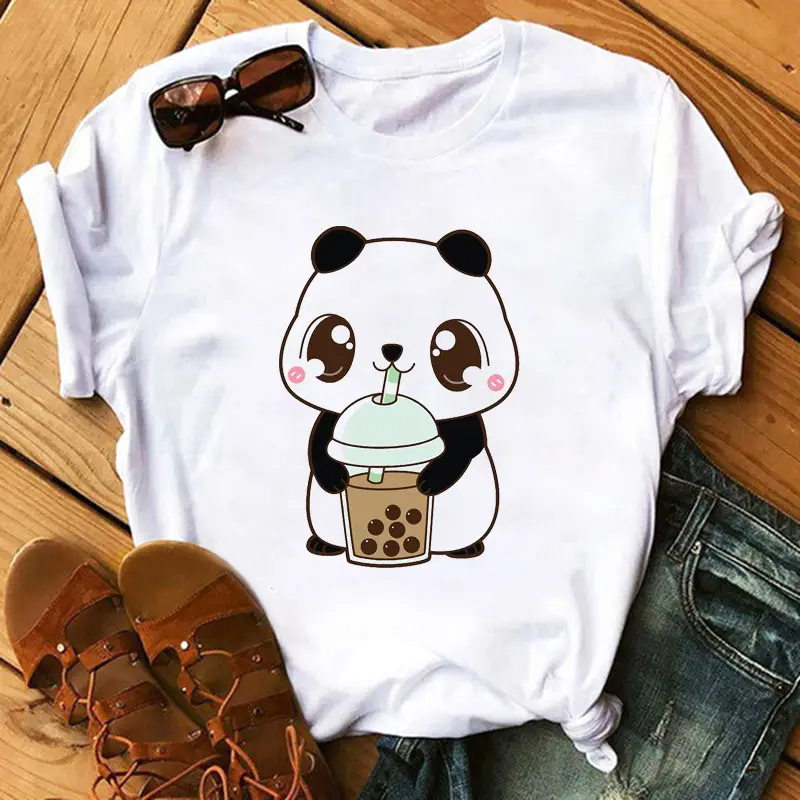 New Super Hot Pearl Milk Tea Cat Print T-Shirt for Men Women - Image 13