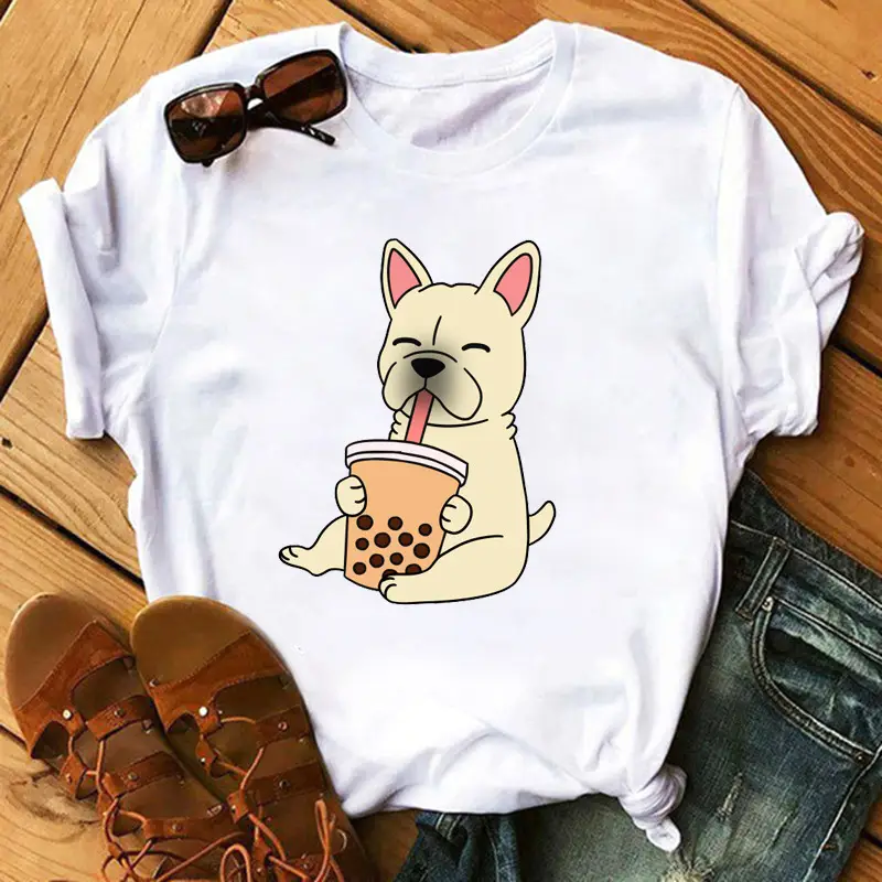 New Super Hot Pearl Milk Tea Cat Print T-Shirt for Men Women - Image 18