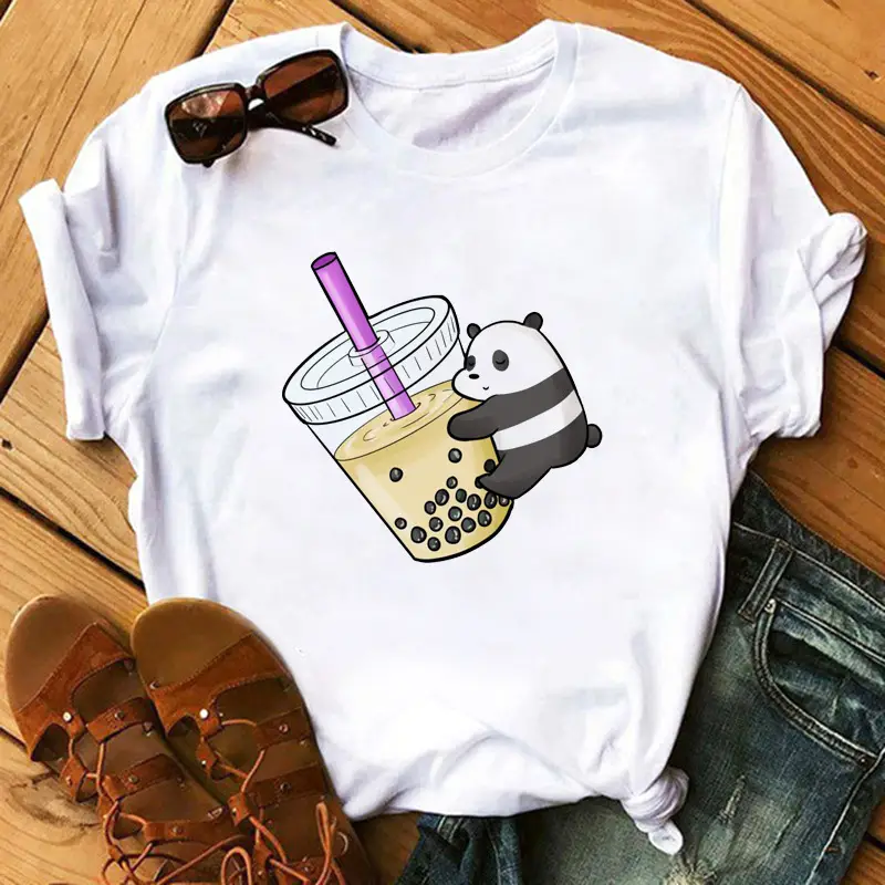 New Super Hot Pearl Milk Tea Cat Print T-Shirt for Men Women - Image 22