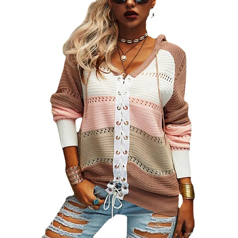 Women Crossbody Cardigan Strappy Sweater Grey Pink Beige - Image 9