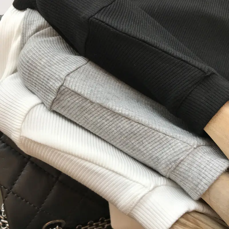 Black Long Sleeve T-Shirt Round Neck Base