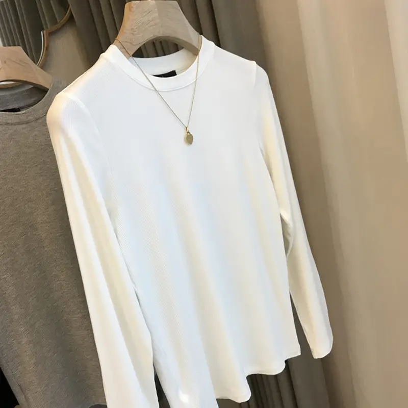 Black Long Sleeve T-Shirt Round Neck Base