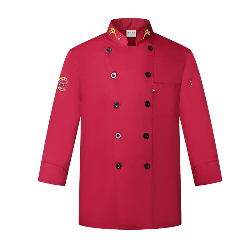 Double-breasted Chef's Suit Black Long Sleeve Western Style - Image 2