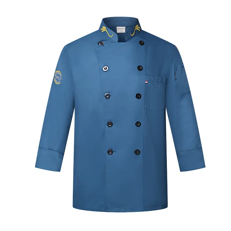 Double-breasted Chef's Suit Black Long Sleeve Western Style - Image 4