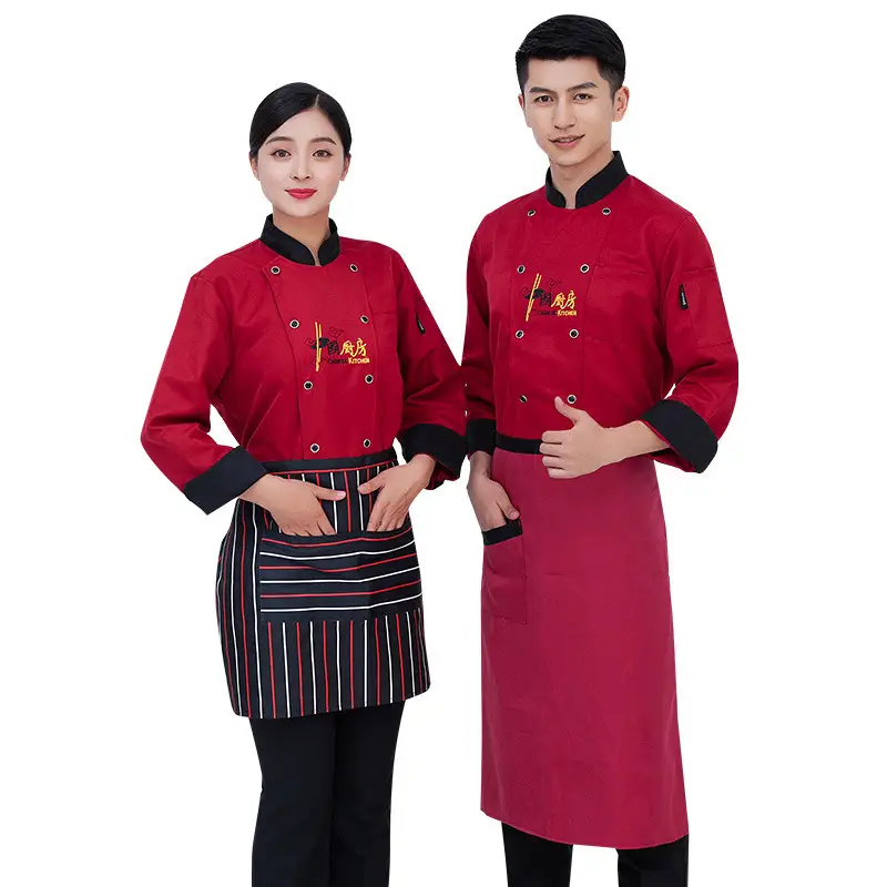 Men's Long Sleeve Hotel Chef Catering Workwear Set - Image 5