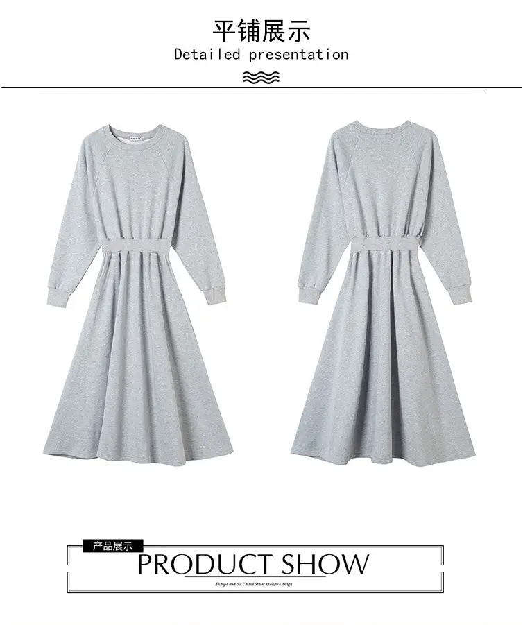 Women Korean Style Slimming Sweatshirt Dress Winter Warm — feature 13
