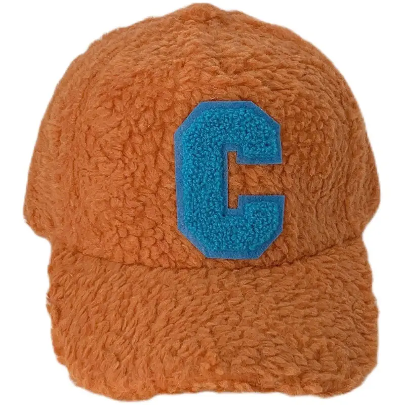 Plush Black Baby Cap with Neon Logo for Boys Girls