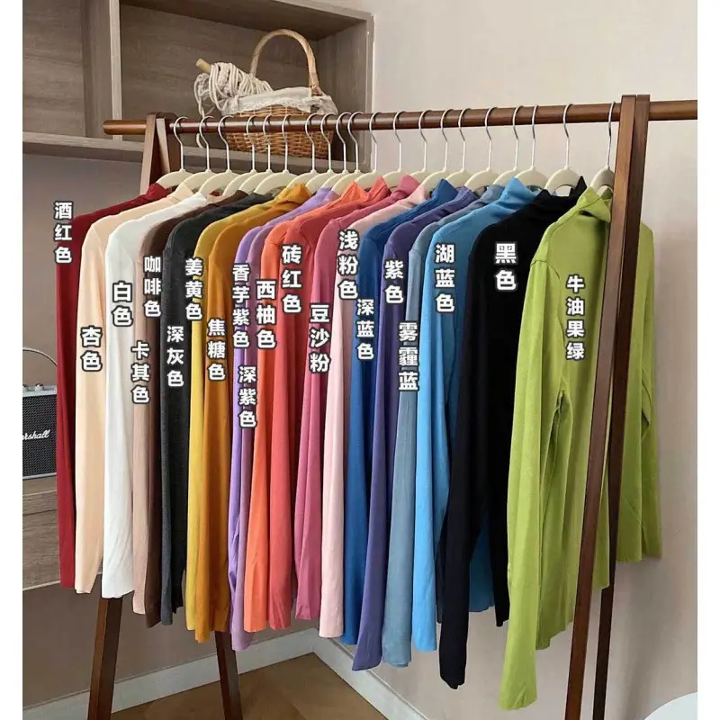 20-Color Women's Pure Cotton Half-High Collar Shirt
