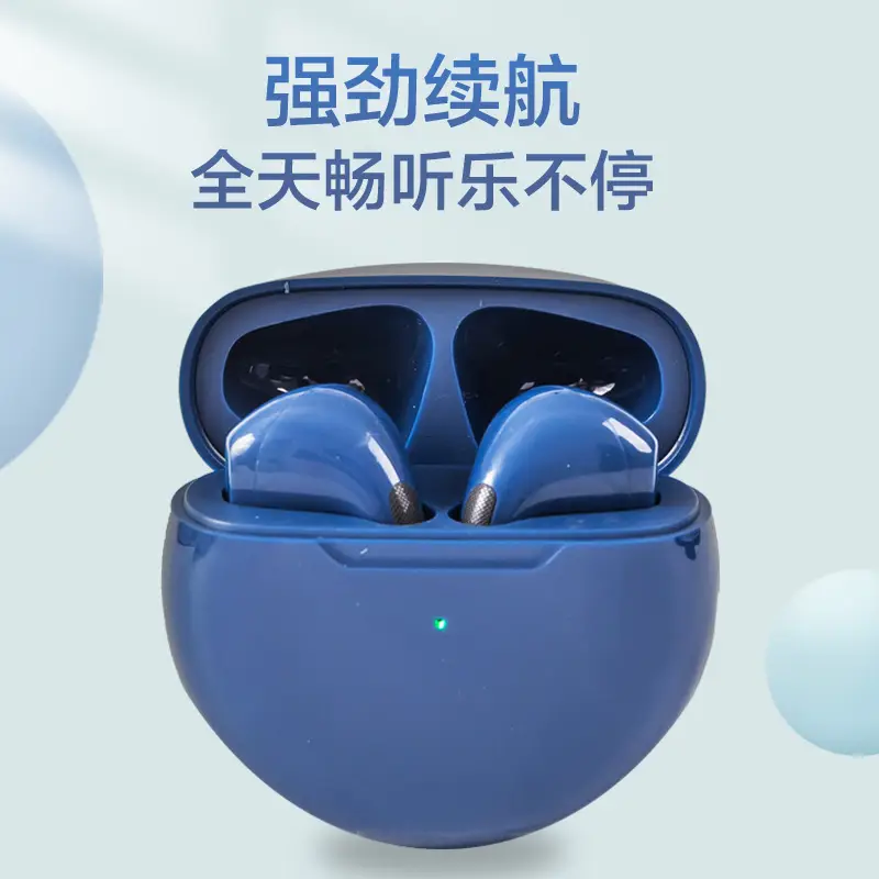 Pro6 Wireless Bluetooth Headset 5.0 Sports Mini Blue - Image 9