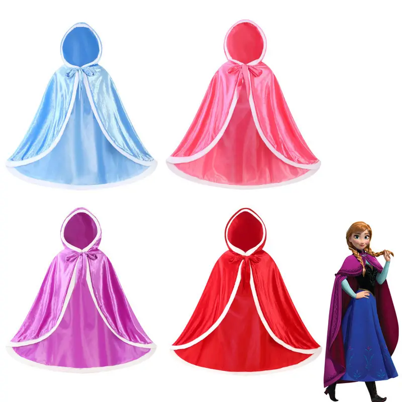 Frozen Aisha Princess Cape Shawl Girls Blue Pink Red Purple - Image 5