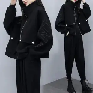 Women's White Wool Stuffed Loose Sweater Jacket Autumn Winter — feature 45