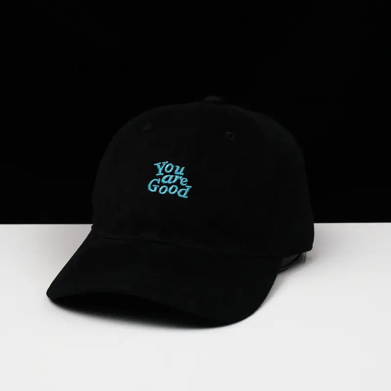 Men Black "You're Good" Cap with Embroidery — feature 4
