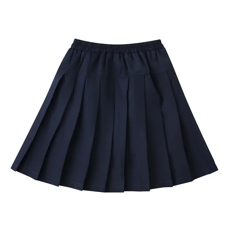 Girls Pleated Anti-Walk Skirt Red Plaid Navy Blue Middle School - Image 3