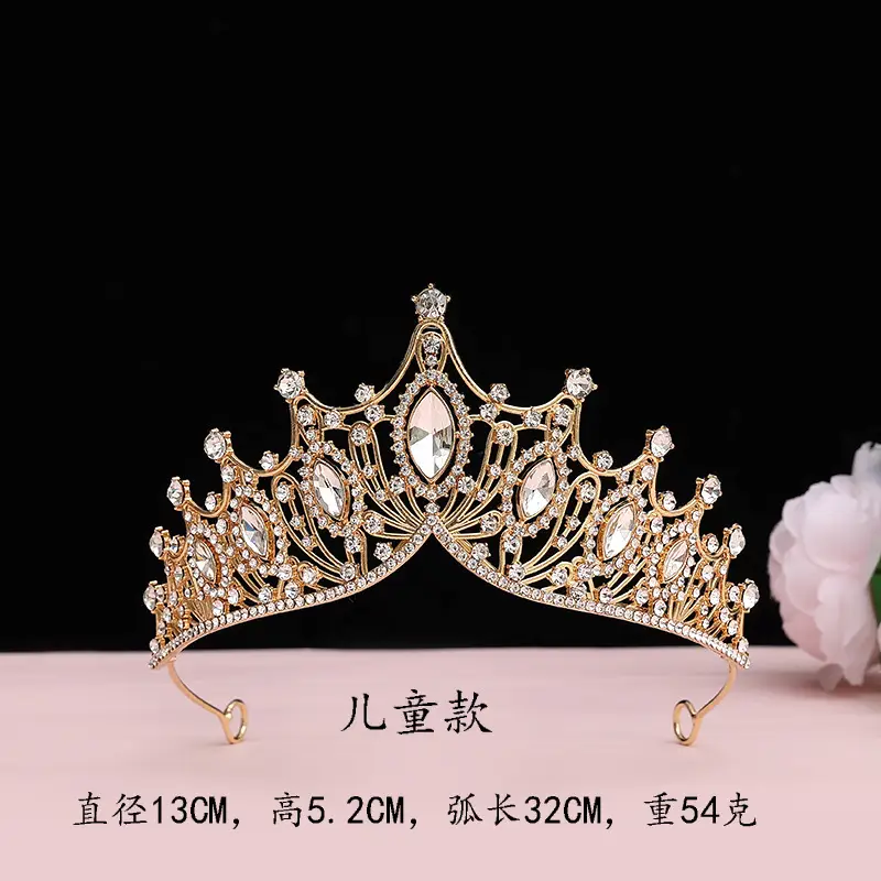 Children's Golden Crystal Crown Hair Clip - Image 41