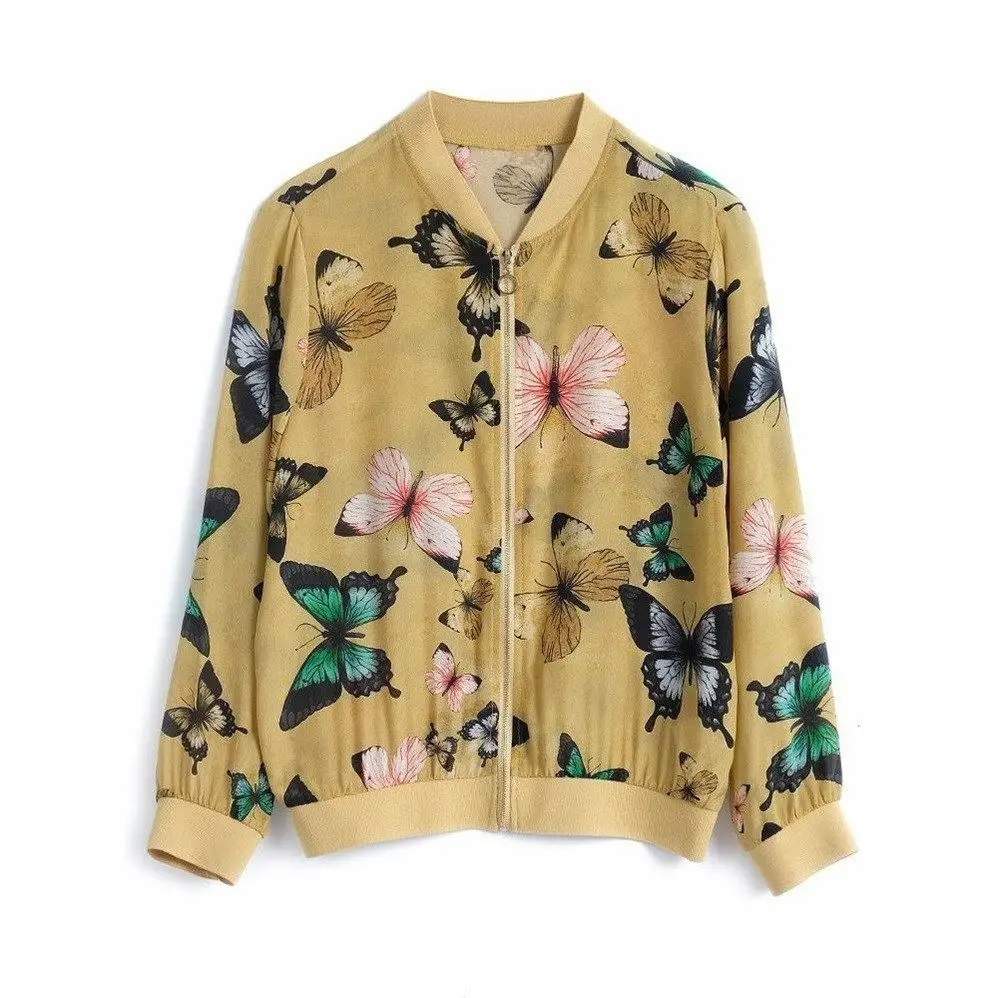 Chiffon Floral Zipper Jacket Large Women 2025 - Image 11