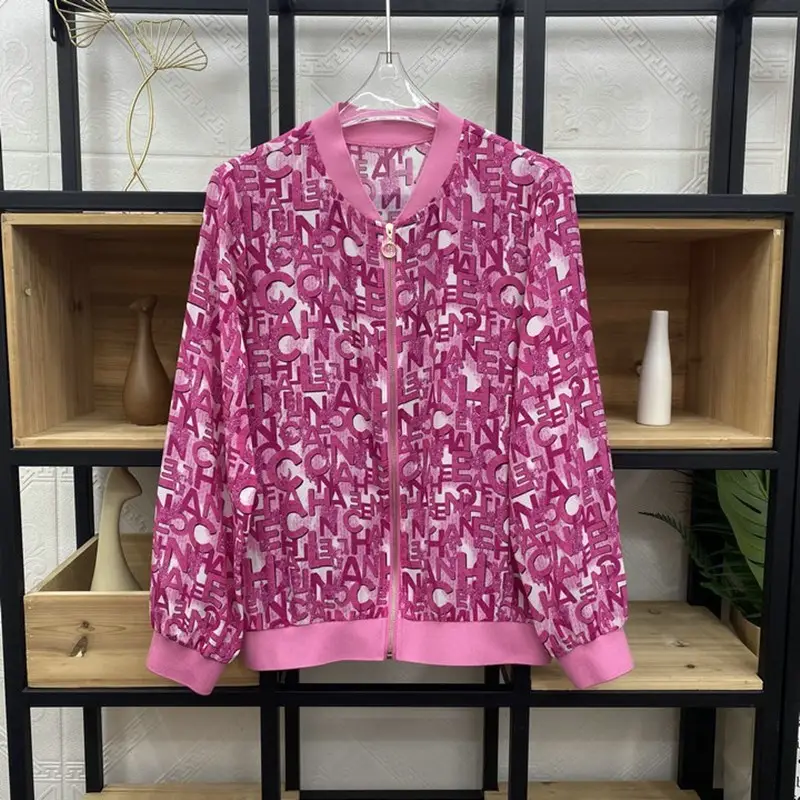 Chiffon Floral Zipper Jacket Large Women 2025 - Image 6