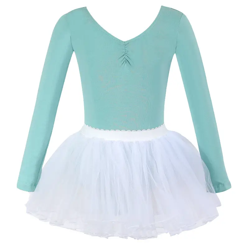 Light Blue Chinese Dance Test One-Piece Summer Girls' Practice Wear — feature 8
