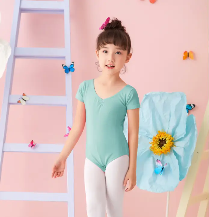 Light Blue Chinese Dance Test One-Piece Summer Girls' Practice Wear - Image 4