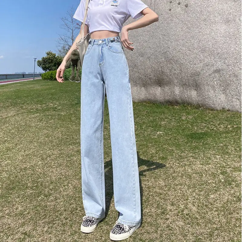 Women Wide Leg Jeans Slim Fit 2021 Summer - Image 4