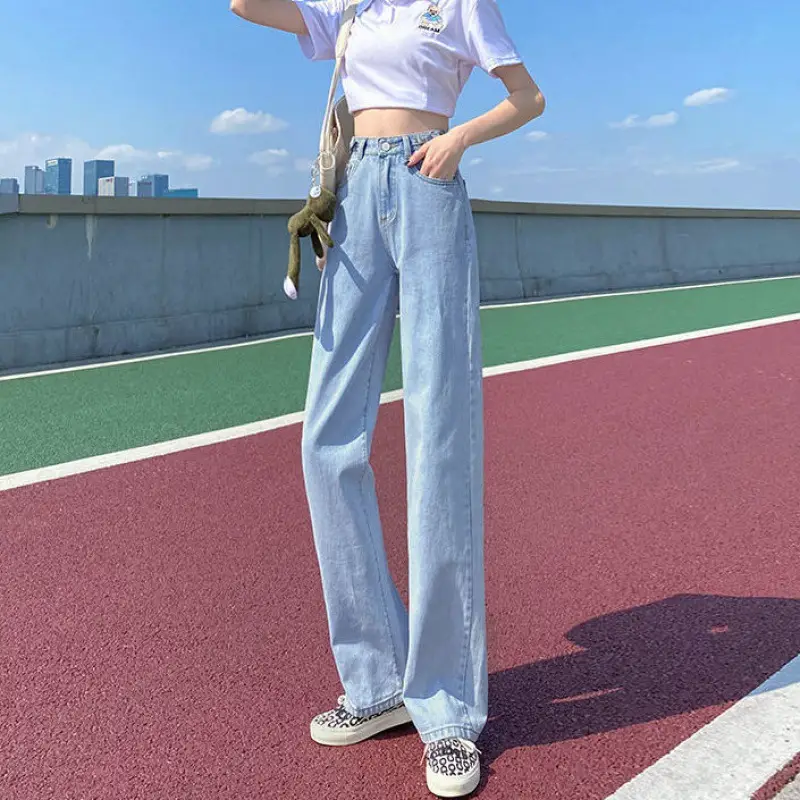 Women Wide Leg Jeans Slim Fit 2021 Summer - Image 5