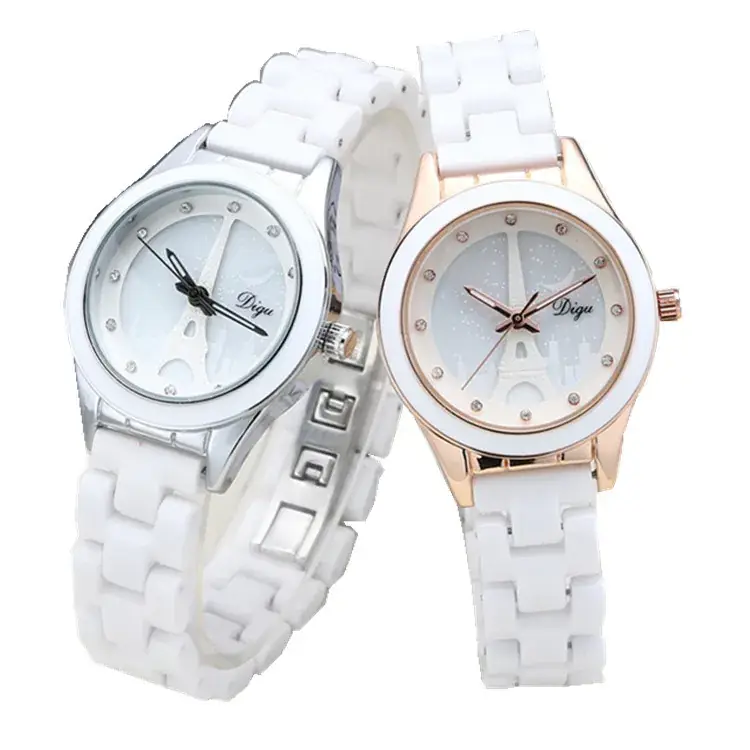 Women's White Ceramic Quartz Watch Waterproof Casual - Image 3