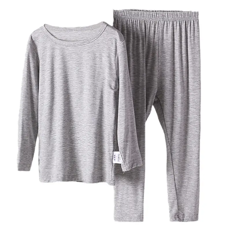 Orange Long Sleeve Thermal Pajamas for Kids Spring Autumn - Image 12