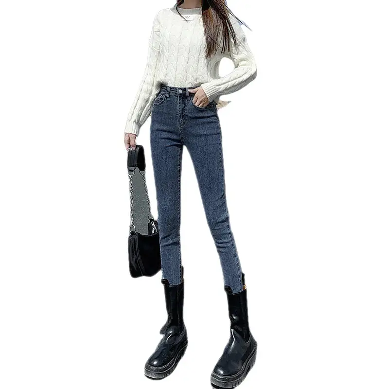 Women Skinny Jeans Blue Grey Slim Fit Ankle Length - Image 13