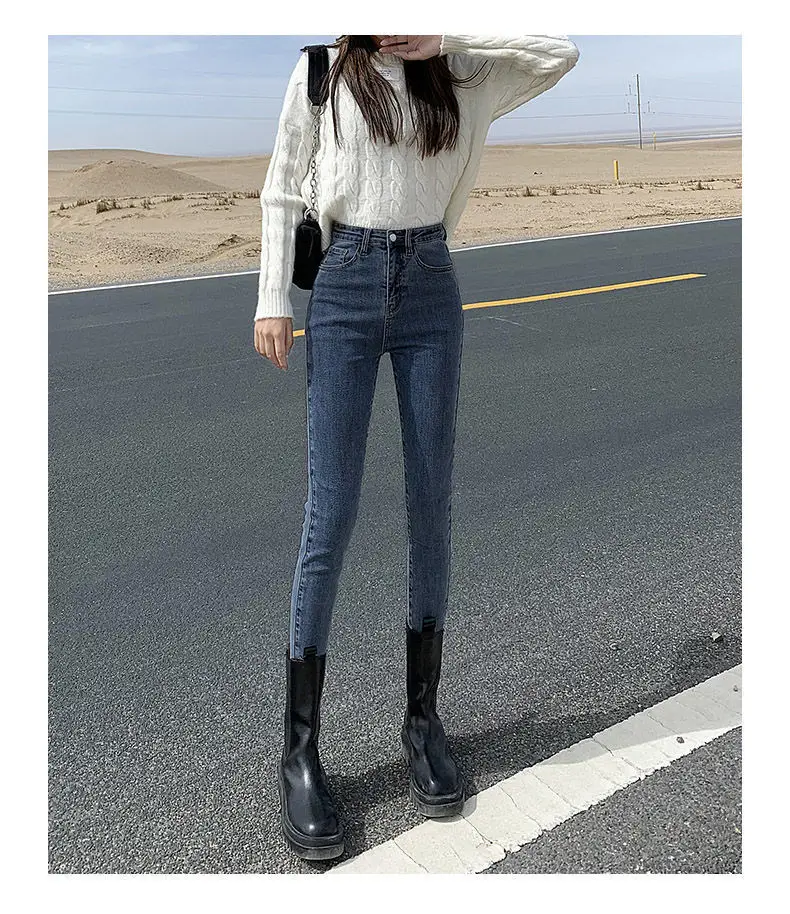 Women Skinny Jeans Blue Grey Slim Fit Ankle Length — feature 14