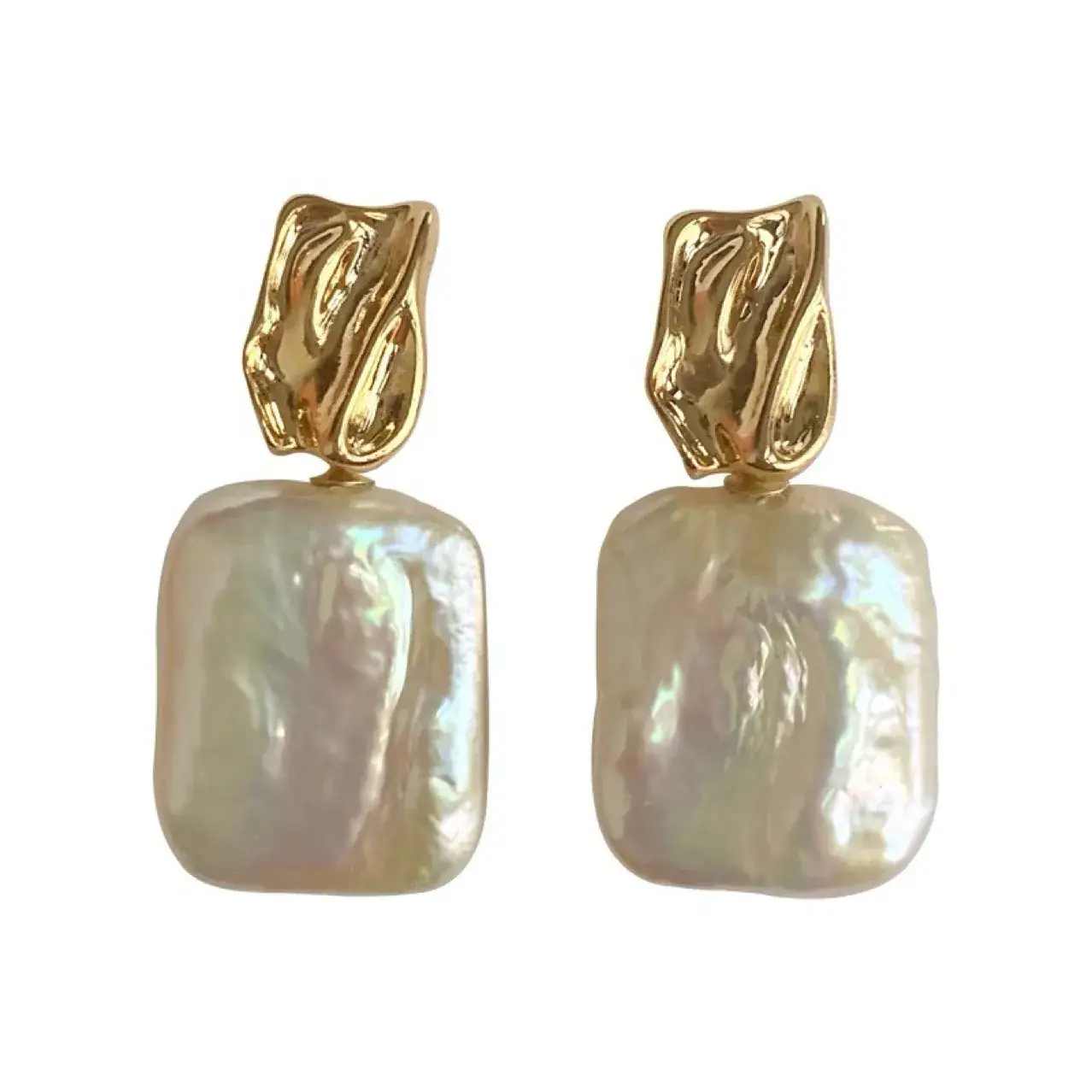 Natural Cube Pearl Earrings for Women French Style — feature 5