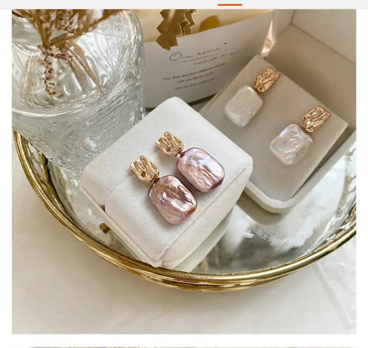 Natural Cube Pearl Earrings for Women French Style — feature 9