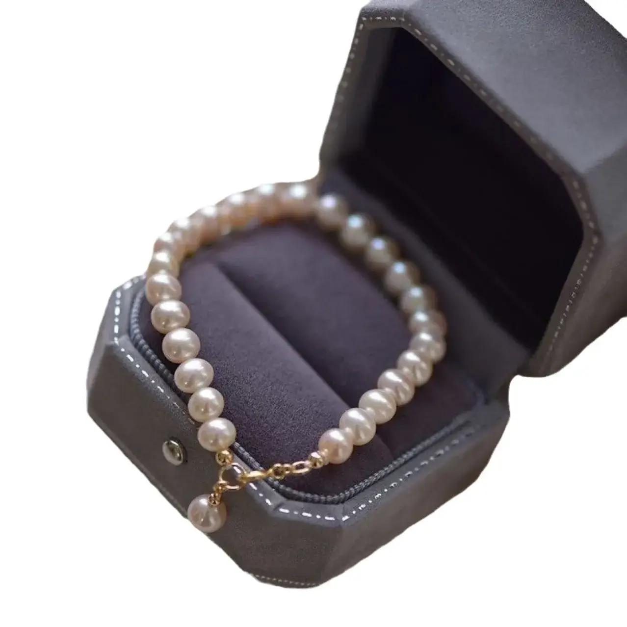 Women's Pearl Extended Chain Bracelet 6-7mm Gold Plated
