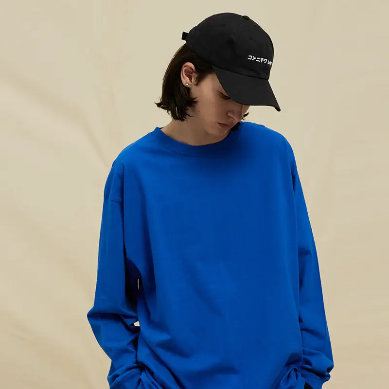 White Long Sleeve Heavy Cotton T-Shirt for Men Women