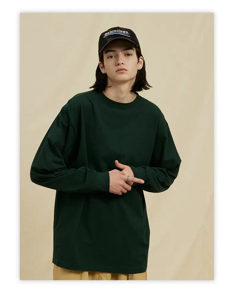 White Long Sleeve Heavy Cotton T-Shirt for Men Women — feature 12