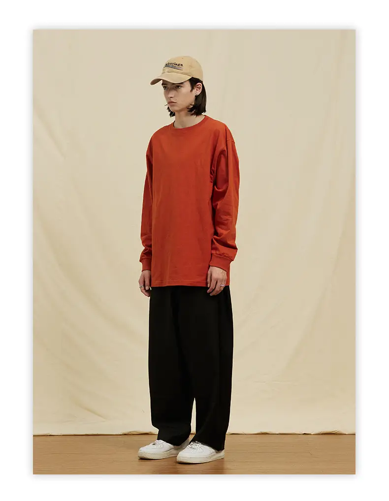 White Long Sleeve Heavy Cotton T-Shirt for Men Women — feature 15
