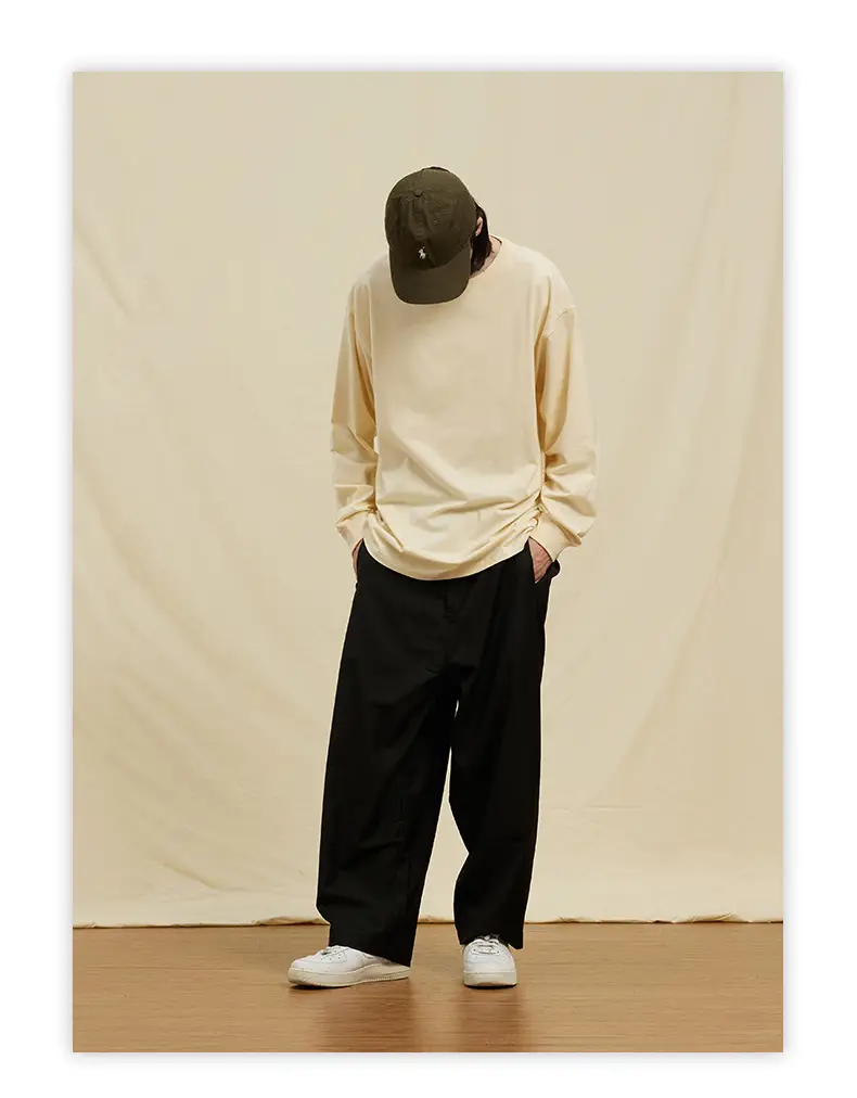 White Long Sleeve Heavy Cotton T-Shirt for Men Women — feature 18