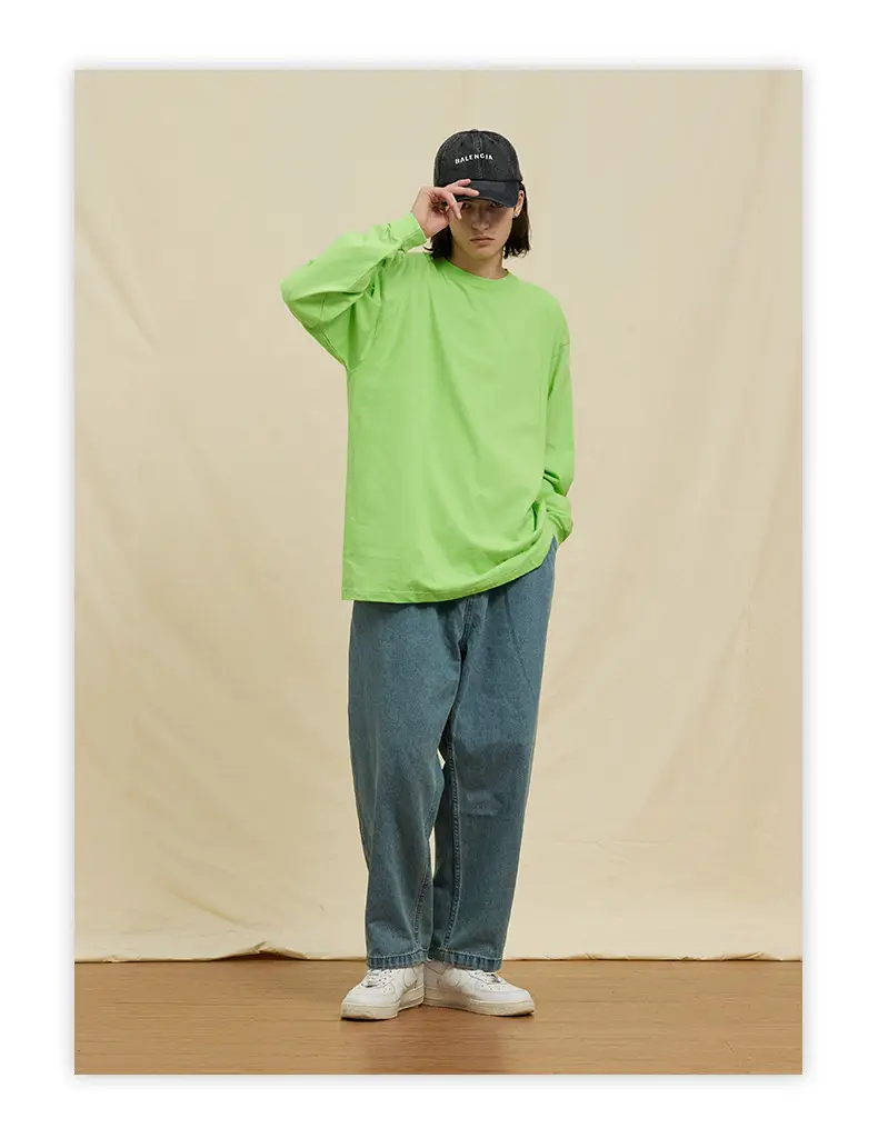 White Long Sleeve Heavy Cotton T-Shirt for Men Women — feature 20