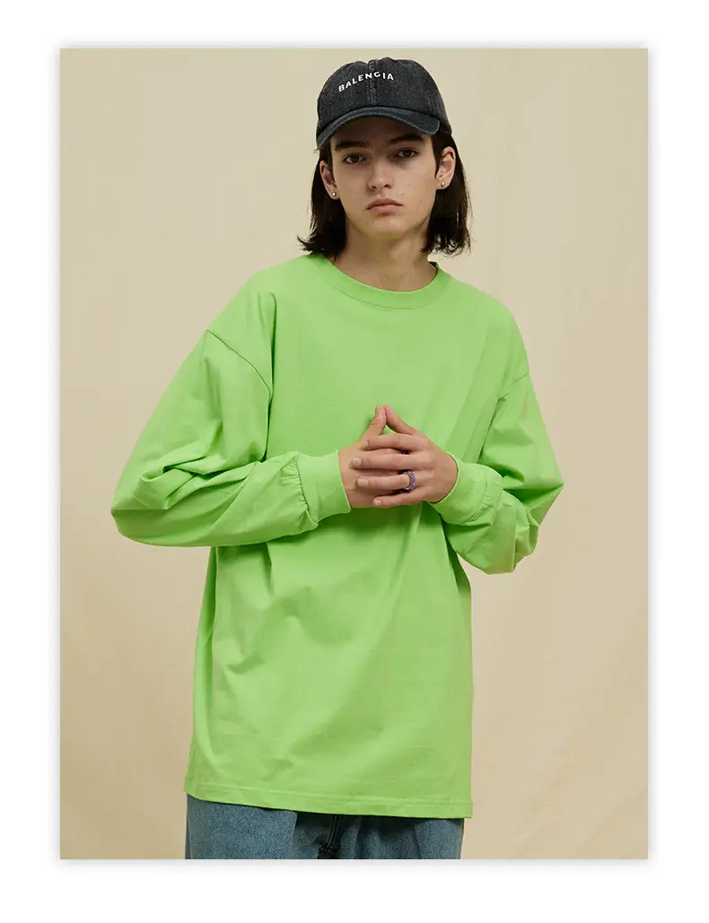 White Long Sleeve Heavy Cotton T-Shirt for Men Women — feature 21