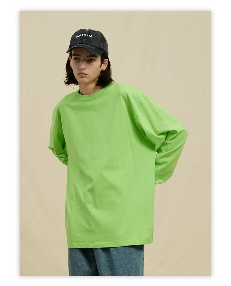White Long Sleeve Heavy Cotton T-Shirt for Men Women — feature 22