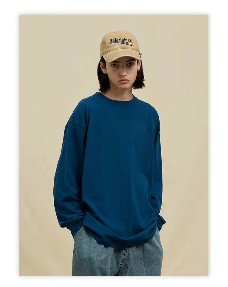 White Long Sleeve Heavy Cotton T-Shirt for Men Women — feature 24