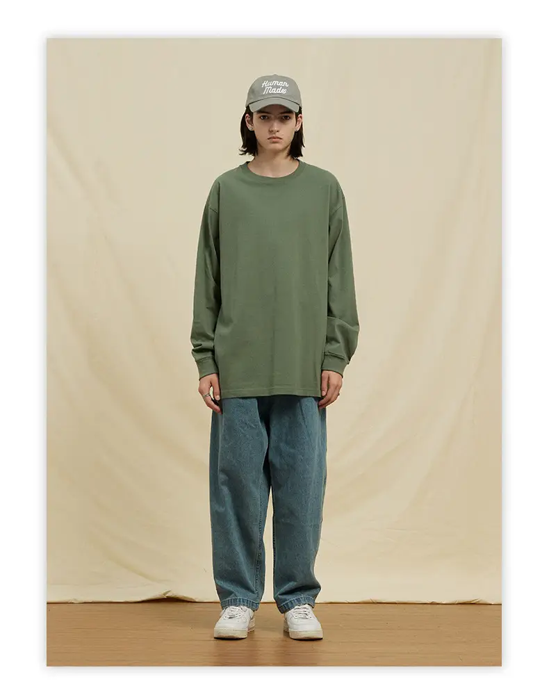 White Long Sleeve Heavy Cotton T-Shirt for Men Women — feature 25