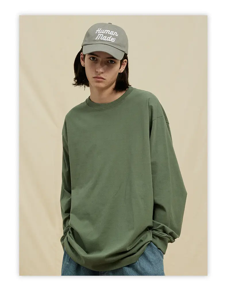 White Long Sleeve Heavy Cotton T-Shirt for Men Women — feature 26