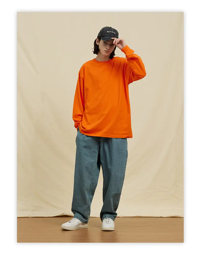 White Long Sleeve Heavy Cotton T-Shirt for Men Women — feature 28