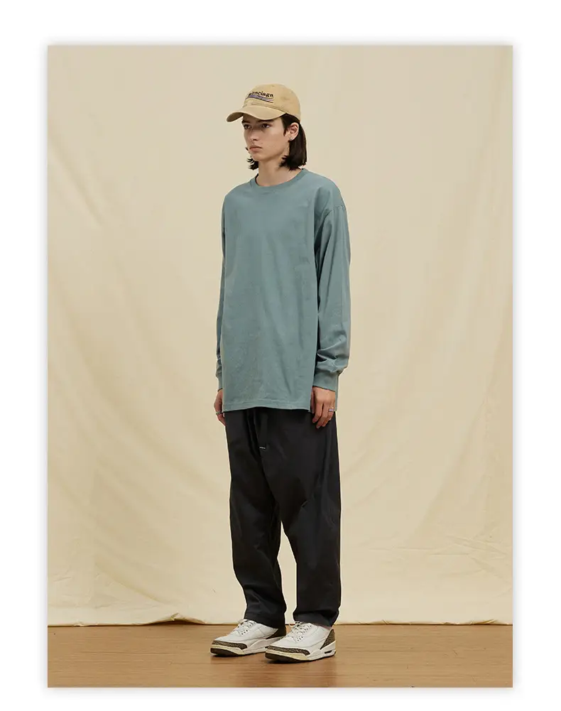 White Long Sleeve Heavy Cotton T-Shirt for Men Women — feature 30