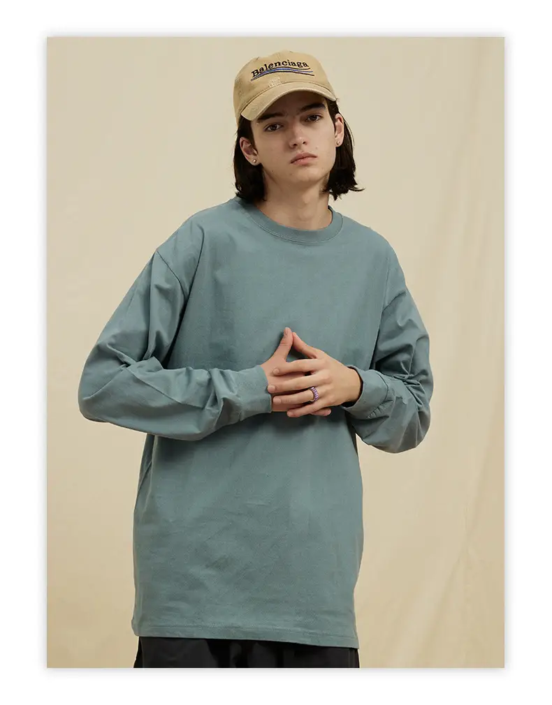 White Long Sleeve Heavy Cotton T-Shirt for Men Women — feature 31